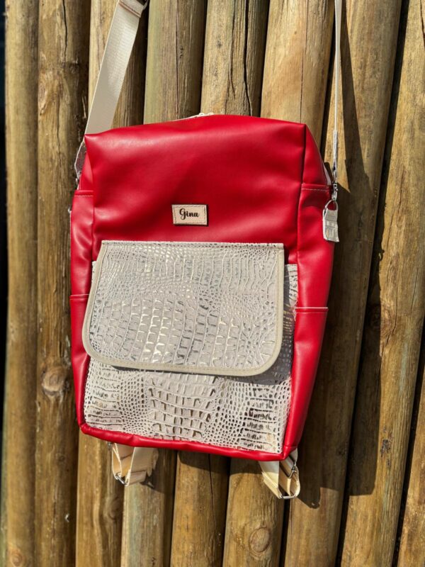 Mochila Lago en cuerina Roja